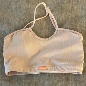 Beige Ribbed Halter Top